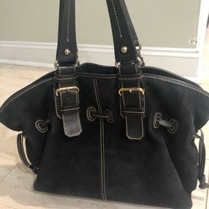 Authentic Dooney & Bourke large black seude bag